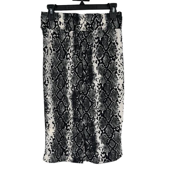 Sentimental NY skirt pencil snake print black white Medium M - Picture 3 of 5